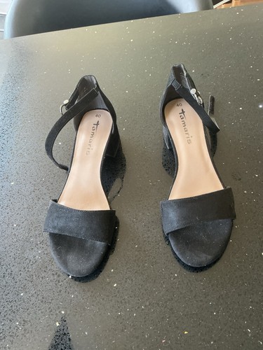 Tamaris black suede - suede, 7