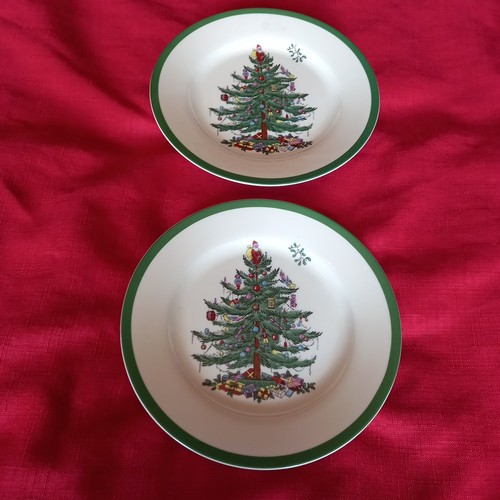 Pair spode christmas - pair, tree