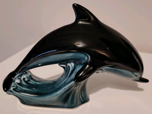Poole pottery blue dolphin - pottery, "blue