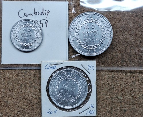 Nice old cambodia coins - cambodia,