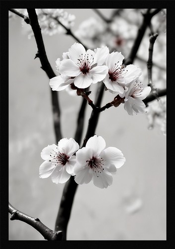 Vibrant cherry blossom framed - cherry,
