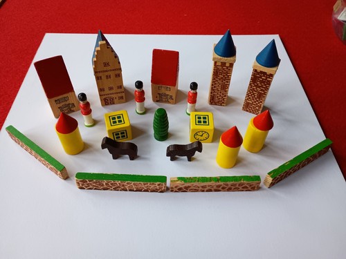 Miniature wooden town village - wooden, town/village