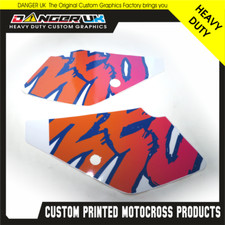 SUZUKI DR350 DR 350 ORANGE BLUE SIDE PANEL GRAPHICS