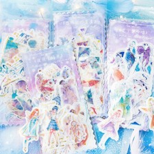 60 Kawaii Whale Feather Girl Washi Stickers Journal Card Diy Scrapbooking Crafts