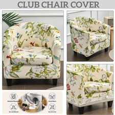 Stretch Tub Chair Cover 2 Piece Printted Armchair Slip Cover Protector Washable