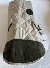Barbour Quilted Dog Coat size Small In Sand Dune w. Olive Collar