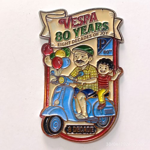 Vespa 80th anniversary badge - vespa,