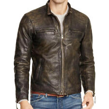 Mens Real Leather Biker Cafe