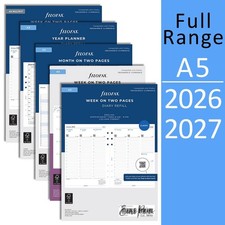 Filofax A5 Refill Diary 2026 or 2027 Organiser Insert Refills - FULL RANGE