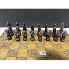 A Full Set of Large Oriental Resin Chess Pieces,  All Felted -751KTNH