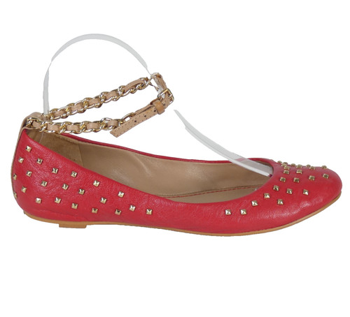 Zara red studded ballet flats - zara,