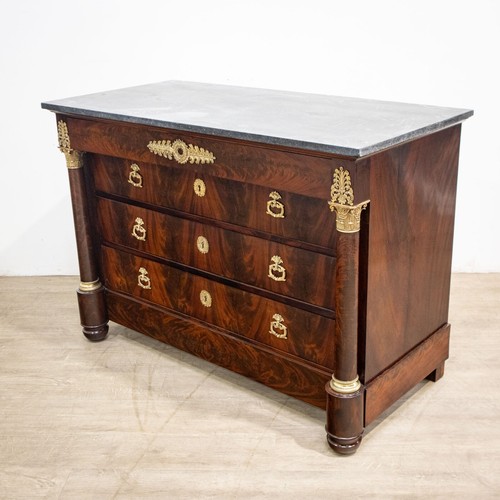 French mahogany empire commode - french,