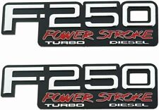 Fit for 94-98 F250 Powerstroke Turbo Diesel Badge Emblem Chrome Red-2pcs