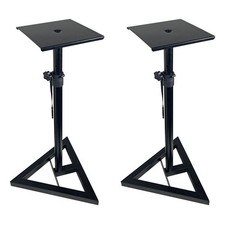 QTX Studio Monitor Speaker Stand Height Adjustable Triangular Base PAIR