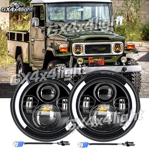 Pair round led headlights - pair,
