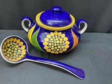Vega / Artesa "GIRASOL AZUL"  Cobalt Blue ~ Soup Tureen w/Ladle