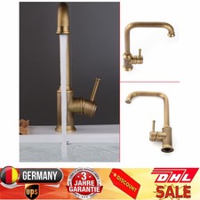 Retro Basin Sink Vintage Brass Sink Faucet Tap Rotation 360° Bathroom