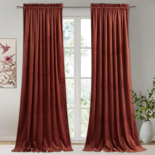 Rust velvet curtains 108 - rust,