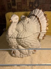 Vtg White Ceramic Turkey