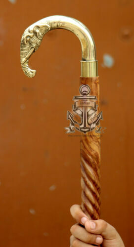 Vintage brass spiral - brass, elephant