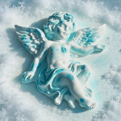 Angel cherub plaster with - plaster,