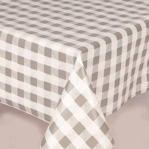 Grey gingham checked - white, pvc