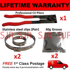 CV BOOT CLAMPS PAIR INNER & OUTER x2 CV GREASE x2 EAR PLIERS x1 KIT 4.2