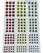 Fly Tying 2D Holographic Fish/Lure Eyes Self Adhesive - 183pc - UK Stock