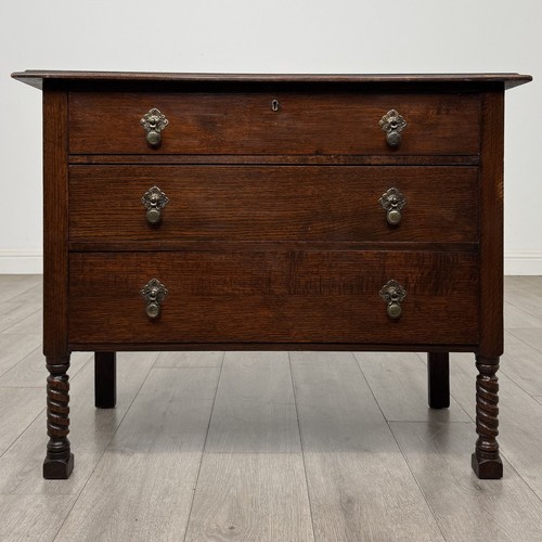 Antique oak chest drawers - oak,