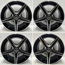 Genuine Mercedes C Class 18” AMG Alloy Wheel Set Gloss Black Diamond & Cut