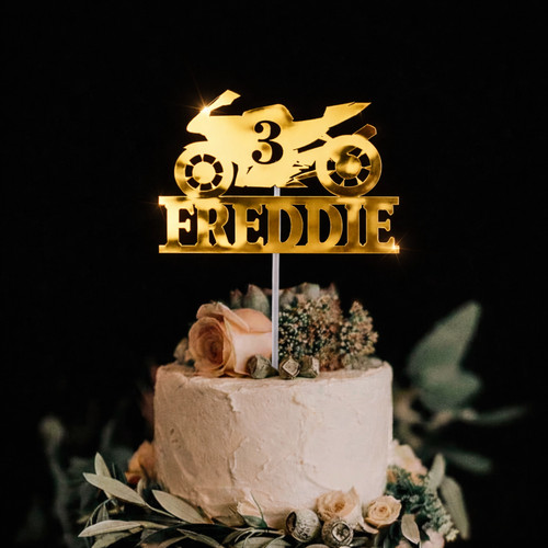 Motorbike birthday cake topper - cake,