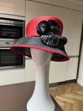 GWYTHER-SNOXELLS MY HAT ENGLISH MILLINERY RED BLACK POPPY WEDDING RACES