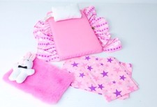 Build A Bear BABW Blanket Pillow Bedding Sheets Bunny Bed Set