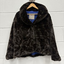 Jack Murphy Beatrice Faux Fur Jacket Brown UK 16 EU 44 New Tags Coat Heritage