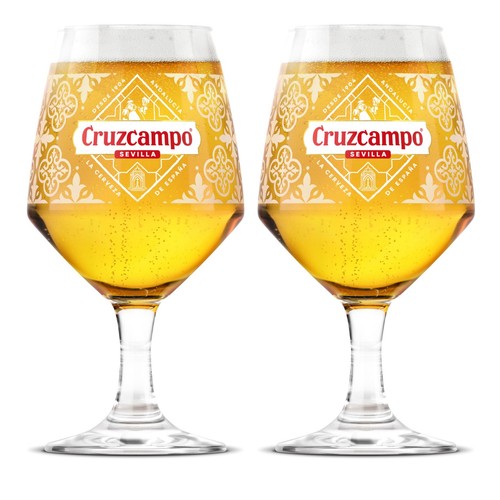 Cruzcampo chalice beer - 2x,