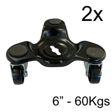 2 x 6" 3 WHEEL TRI DOLLY MOVER TROLLEY 60kgs furniture moving caddy fridge pot