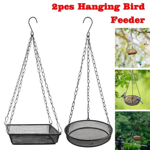 Metal hanging bird feeder tray - hanging,