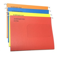 20 x Colour A4 Hanging Suspension Files Tabs Inserts Filing Cabinet Folders Set