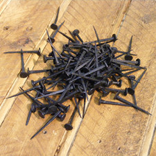 Hand forged Blacksmith nails. 8mm head x 35mm long (approx). Pack of 50
