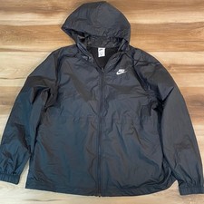 Nike Windrunner Jacket Mens Medium Full Zip Lightweight Black Hooded