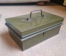 Vintage Green Metal Cash Box