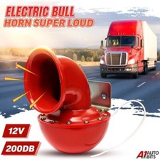 Electric Bull Horn Red Air Horn Loud 12v Raging Sound For Car Truck Van