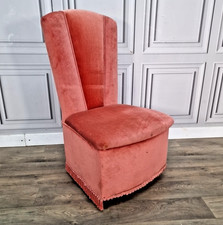 Vintage Cocktail Dressing Chair – Pink Velvet Upholstery – Retro Mid Century