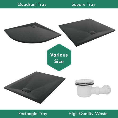 Smc black shower tray - smc,