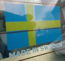 Volvo - Flag + Made in Sweden contour cut vinyl sticker - BLUE - HQ Decal