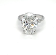 6.07ct diamond ring 14k white gold  diamond report  included real diamond ring 