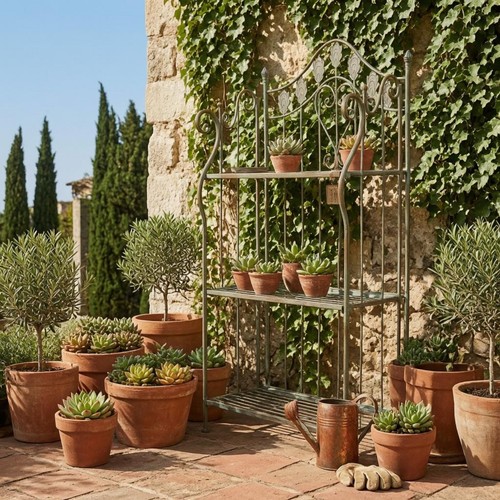 Wrought iron flower stand - wrought,