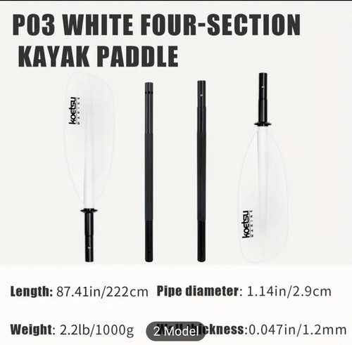 White black kayak paddle - white, 220