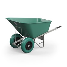 Agri Barrow 200L WheelBarrow PUNCTURE PROOF Tyres  Twin Wheel Strong Plastic Tub