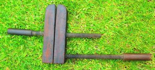Antique wooden screw arm - antique,